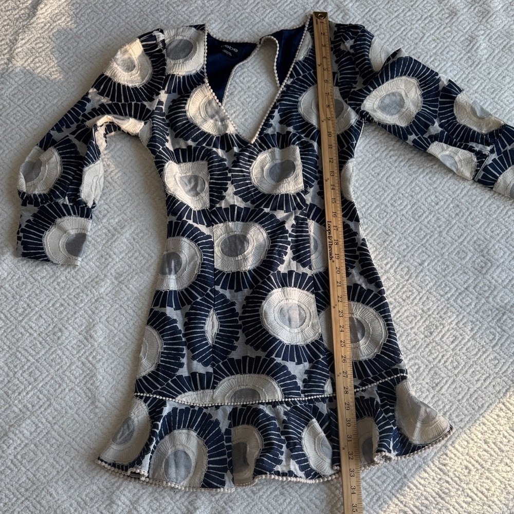 Bebe Navy Balloon Sleeve Dress Sz 0 - Picture 5 of 11